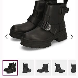 UGG Black Ankle Boots with Buckle